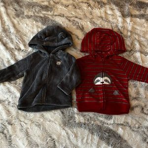 Child of Mine 2-Pack Fleece Zip Up Hooded Sweatshirts (boys) Size 3-6 months